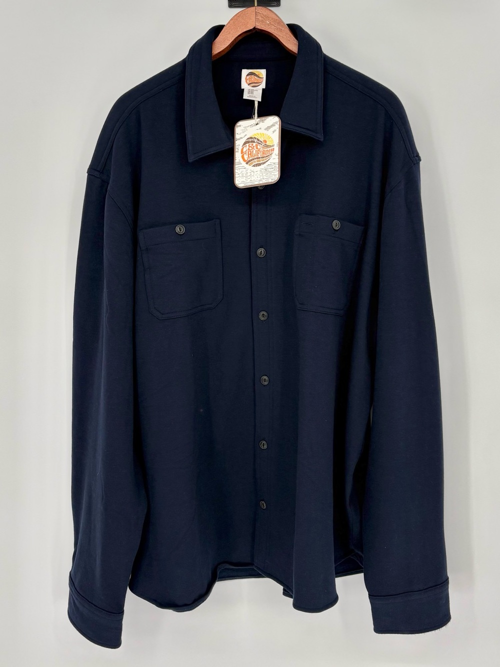 C&C California Parker Navy Knit Flannel Long Sleeve Shirt